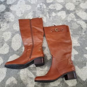 Bandolino Clotida Riding Boots-Wide Calf, Tan Size 10M